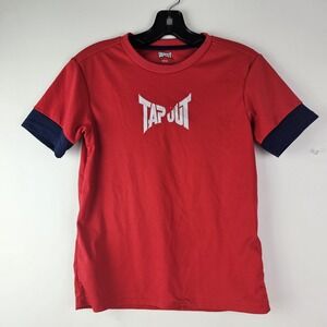 Tapout MMA Red Black Polyester Athletic Youth Boys Shirt Size 10‎ 12 Activewear